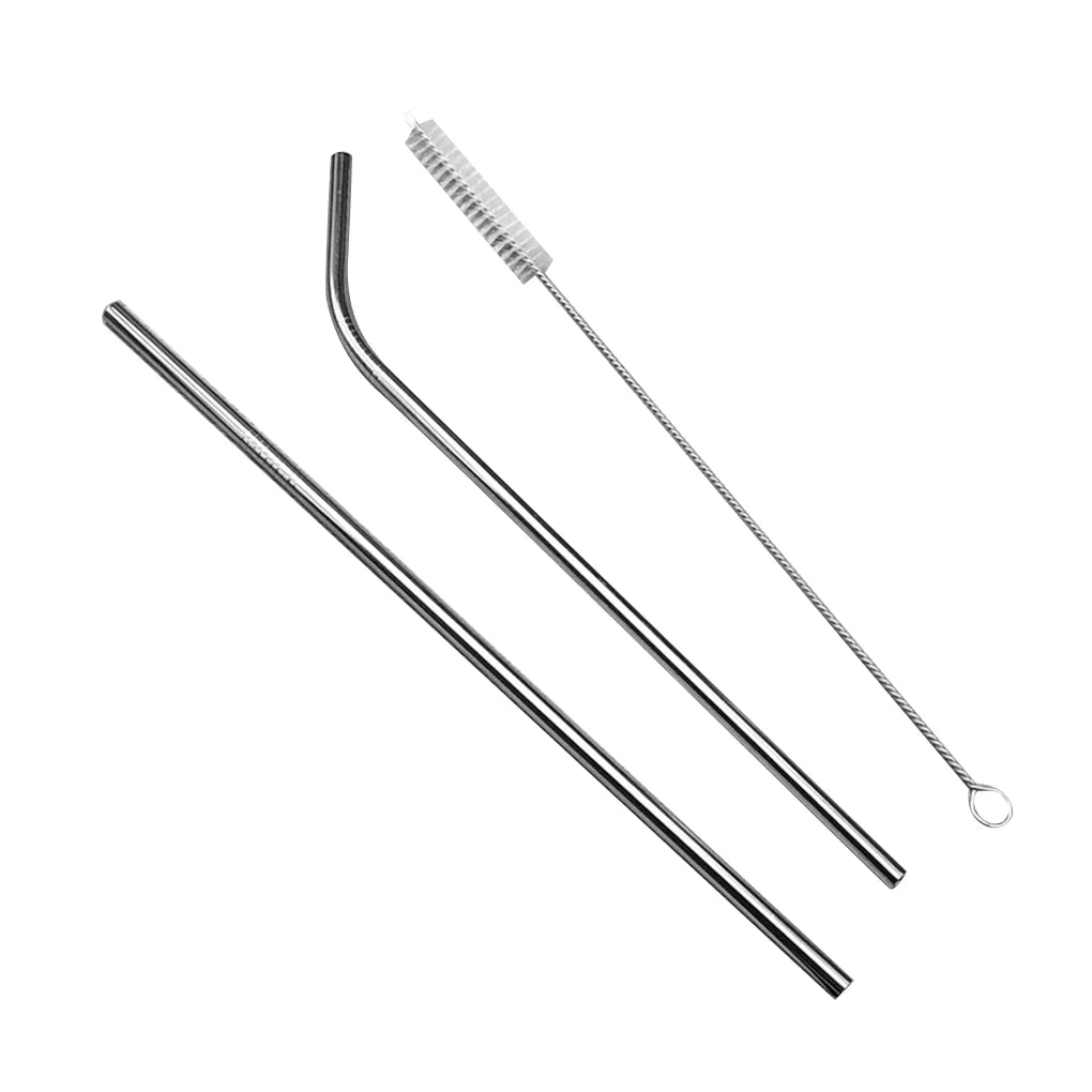 stainless steel straw set and brush