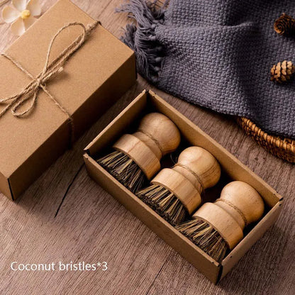 wooden dish brush set