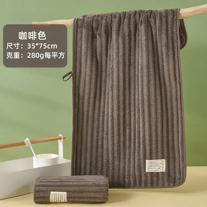 Face Towel Antibacterial Bamboo Charcoal Fiber Thickened Coral Fleece Absorbent Household Bath Towel