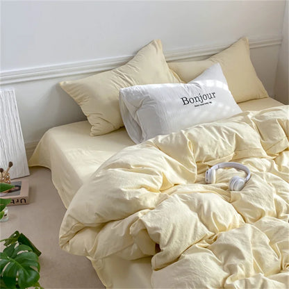 linen comforter cover set with Pillowcase & bed sheet