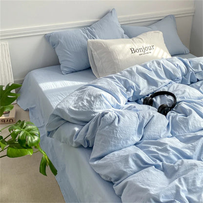 linen comforter cover set with Pillowcase & bed sheet