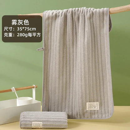 Face Towel Antibacterial Bamboo Charcoal Fiber Thickened Coral Fleece Absorbent Household Bath Towel