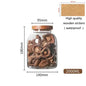 Large Sealed Food Storage Jar Kitchen Container with Wood Lid Spices Glass Clear Pasta Airtight Canister Organizer Bottles Set