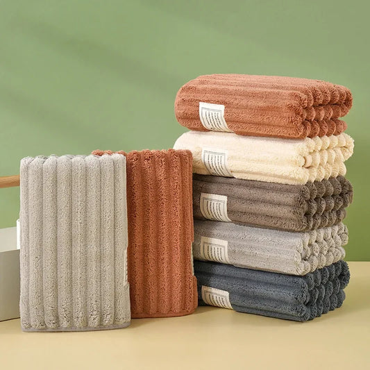 Face Towel Antibacterial Bamboo Charcoal Fiber Thickened Coral Fleece Absorbent Household Bath Towel