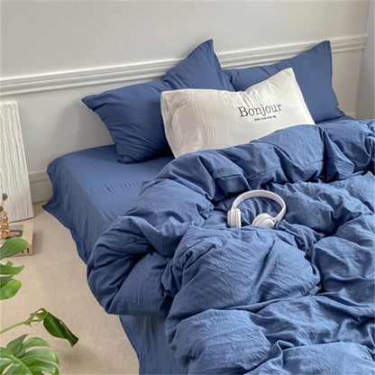 linen comforter cover set with Pillowcase & bed sheet