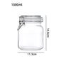 Glass storage jar with airtight clamp lid
