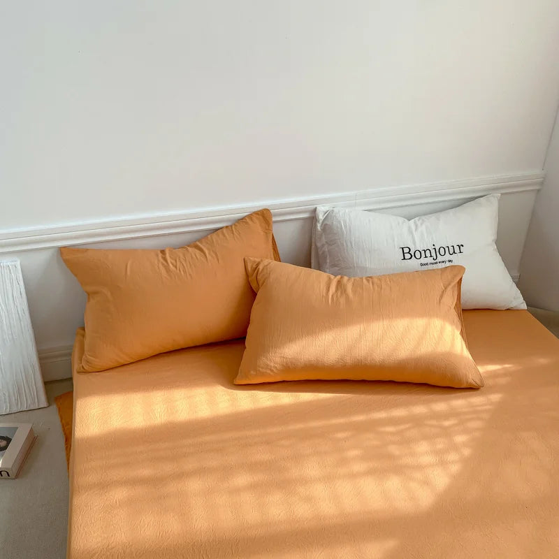 linen comforter cover set with Pillowcase & bed sheet