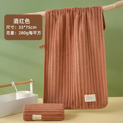 Face Towel Antibacterial Bamboo Charcoal Fiber Thickened Coral Fleece Absorbent Household Bath Towel