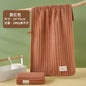 Face Towel Antibacterial Bamboo Charcoal Fiber Thickened Coral Fleece Absorbent Household Bath Towel
