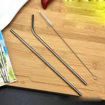 stainless steel straw set and brush